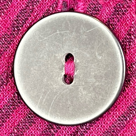 MILL VALLEY Hobo Linen Blend Shirt Asymmetrical Shark Bite Top Purple Striped - Picture 7 of 14